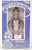 RARE FUTURAMA OFFICIAL ' BRIGHT 'N' SHINY ' TINPLATE BENDER ROBOT