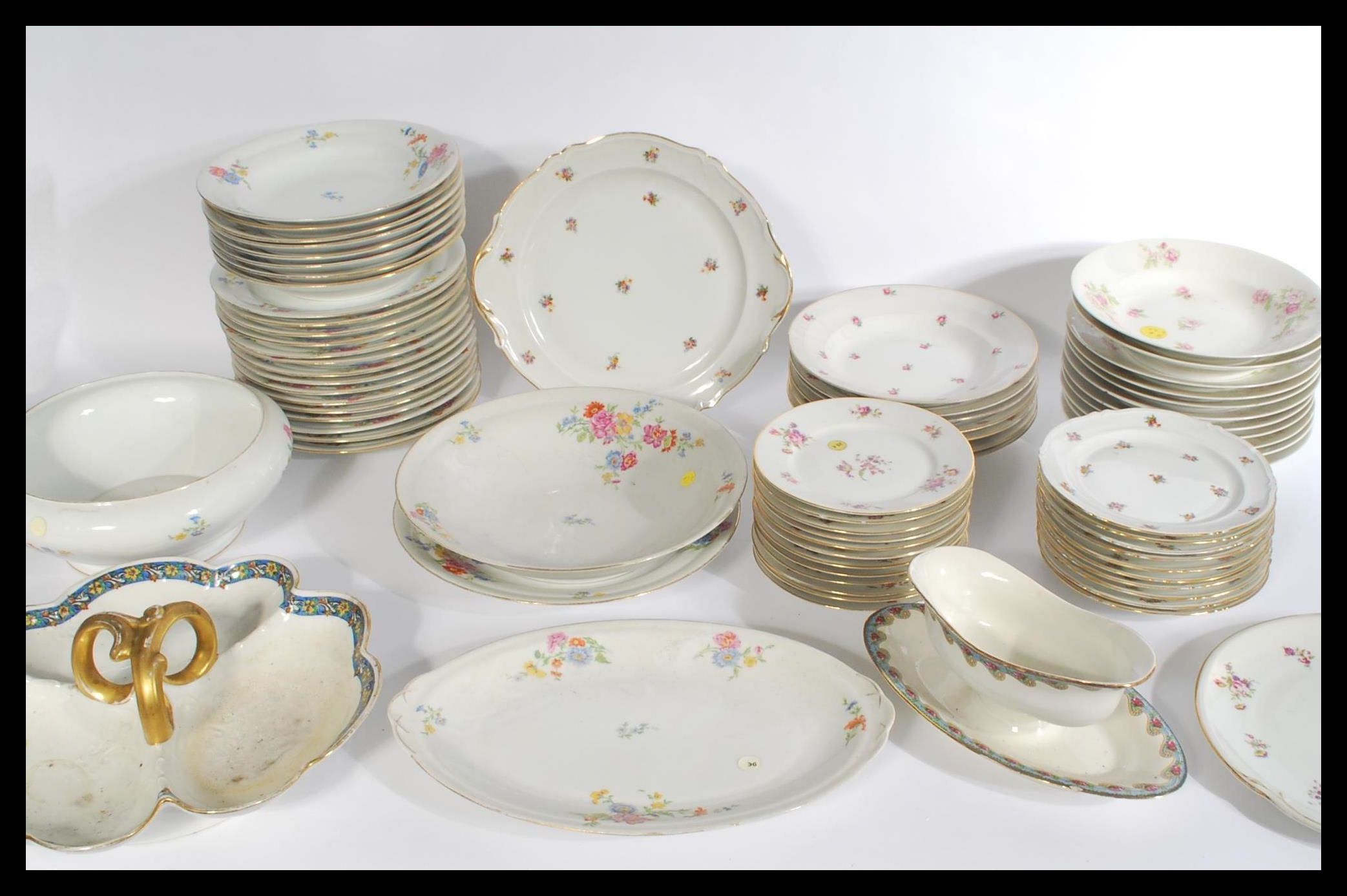 A large group of French Limoges ceramic dinner pla - Image 3 of 10