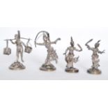 A group of four Siam silver figurines raised on ci