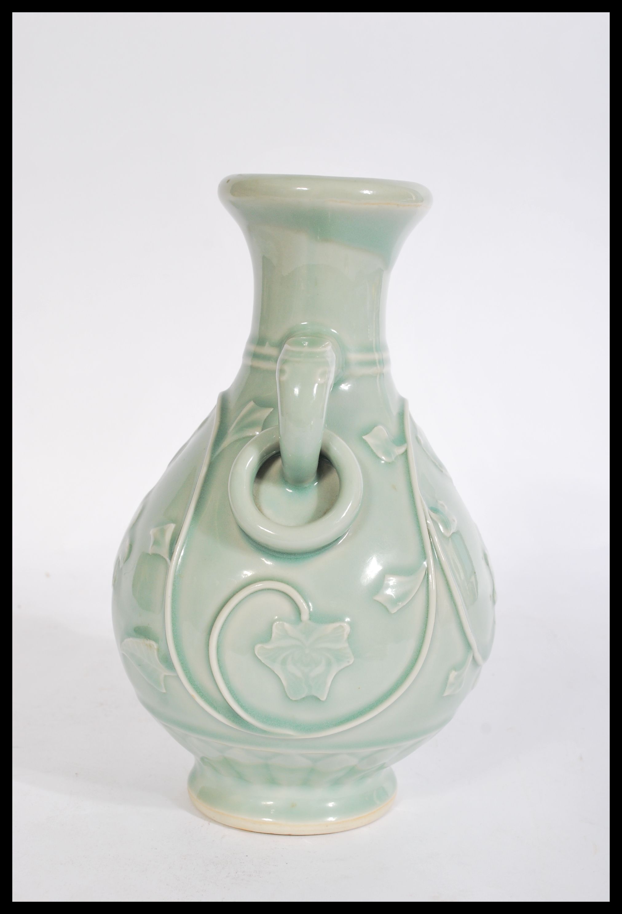 A Chinese Celadon baluster vase raised on circular - Image 4 of 7