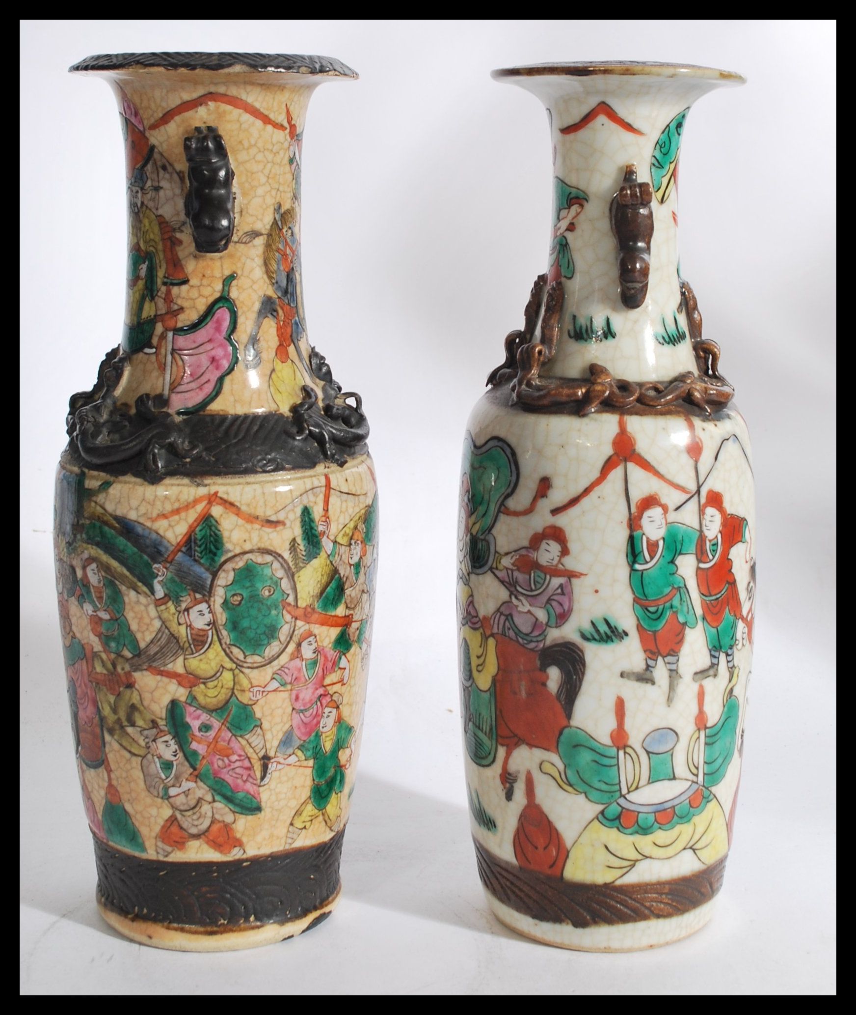 A pair of believed 19th century Chinese vases havi - Image 2 of 6