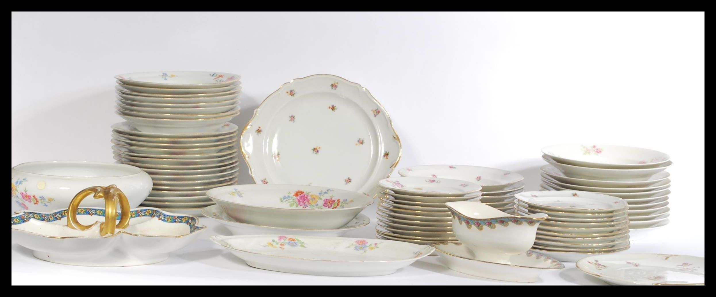 A large group of French Limoges ceramic dinner pla - Image 2 of 10