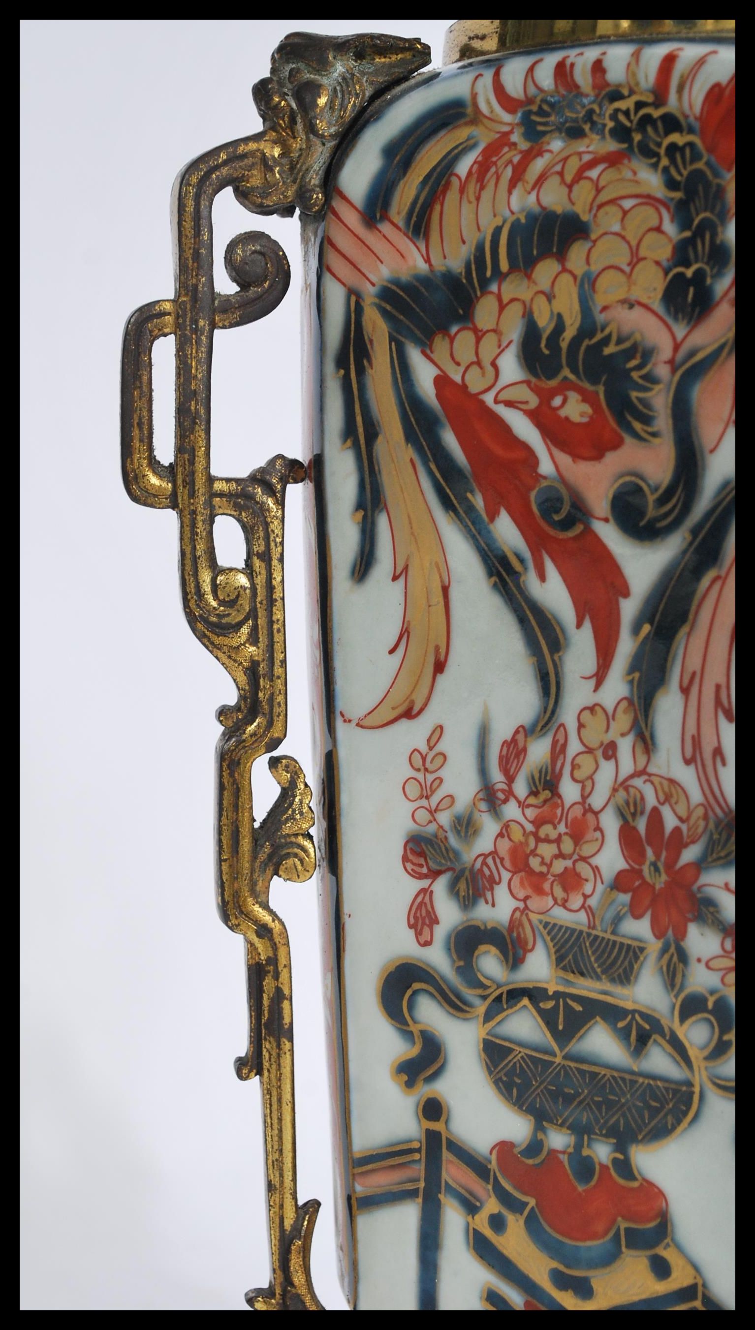 A 19th century Chinese vase of square form having - Image 4 of 6