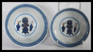 An 18th century Chinese porcelain blue and white t