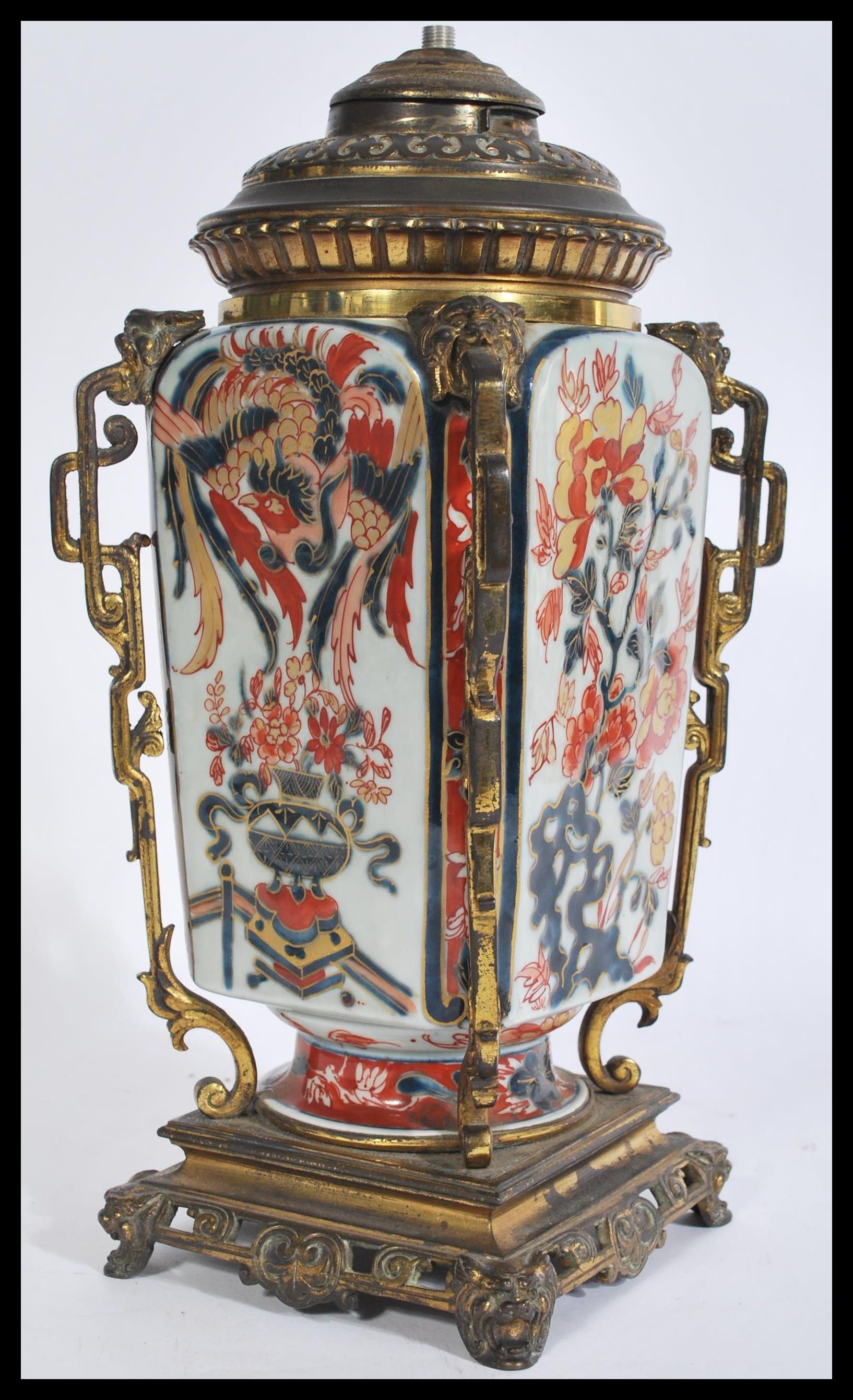 A 19th century Chinese vase of square form having - Image 2 of 6