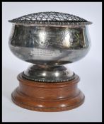 A vintage early 20th century silver plated pedesta