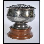 A vintage early 20th century silver plated pedesta