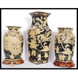 A set of three 20th century Chinese vases having b