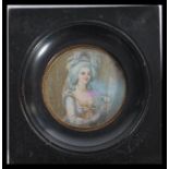 A 19th century portrait miniature painting on ivor