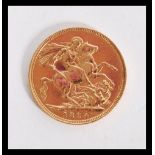 A Queen Victoria 1894 gold sovereign coin with old
