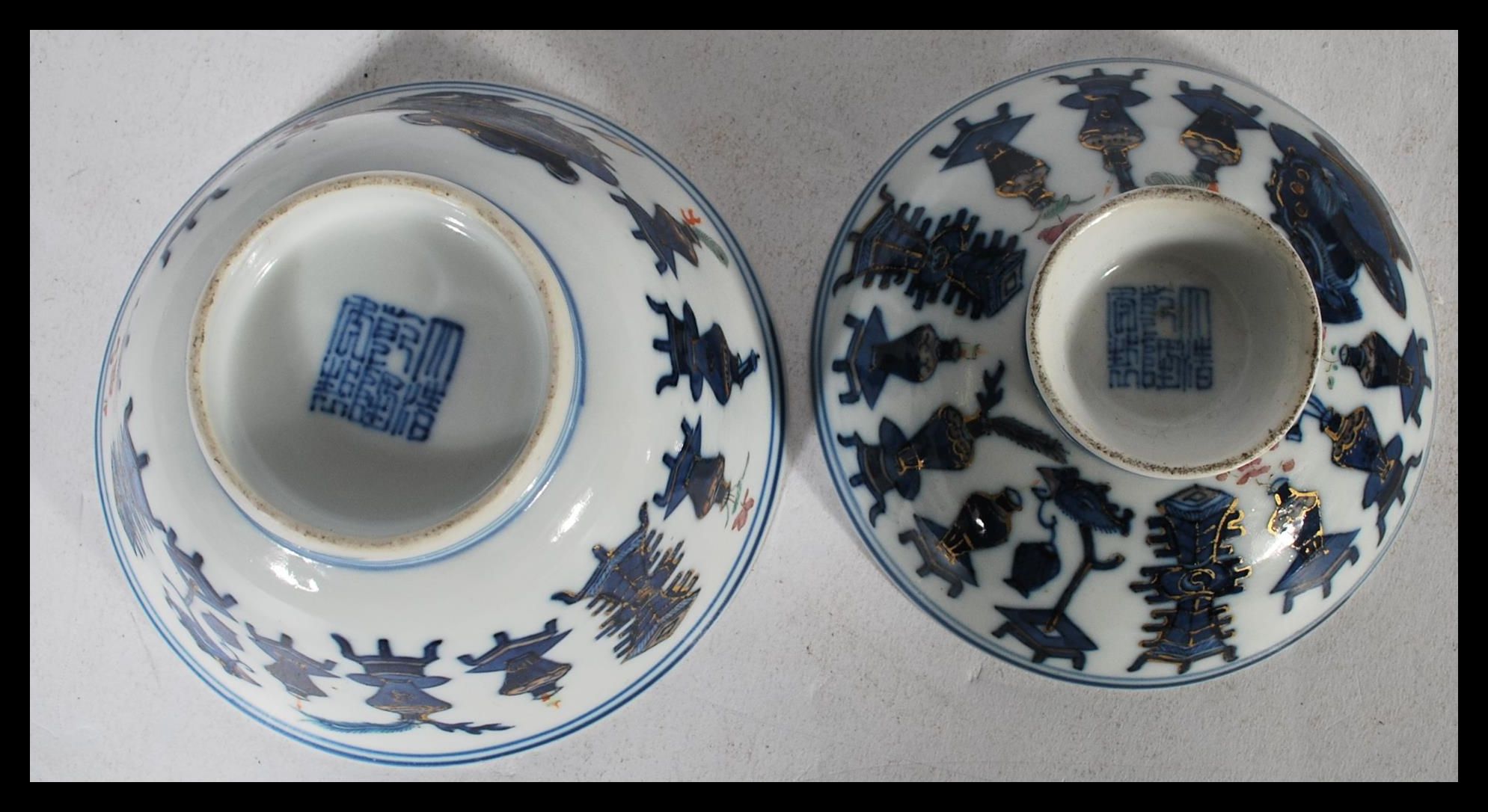 An 18th century Chinese porcelain blue and white t - Image 4 of 4