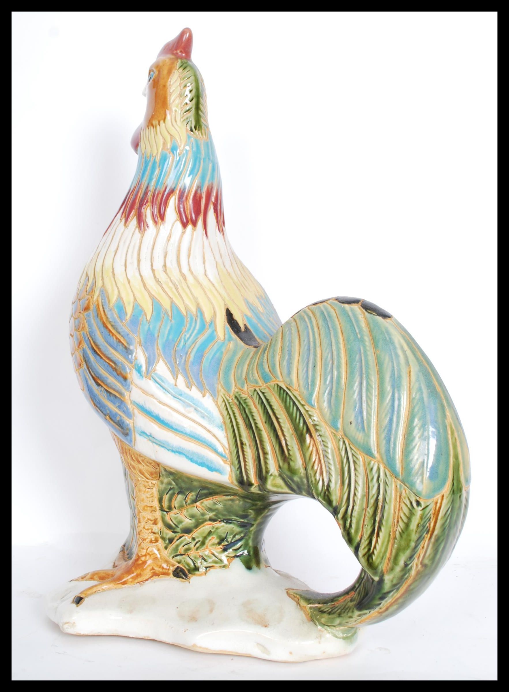 A large 20th century ceramic model of a cockerel r - Image 2 of 5