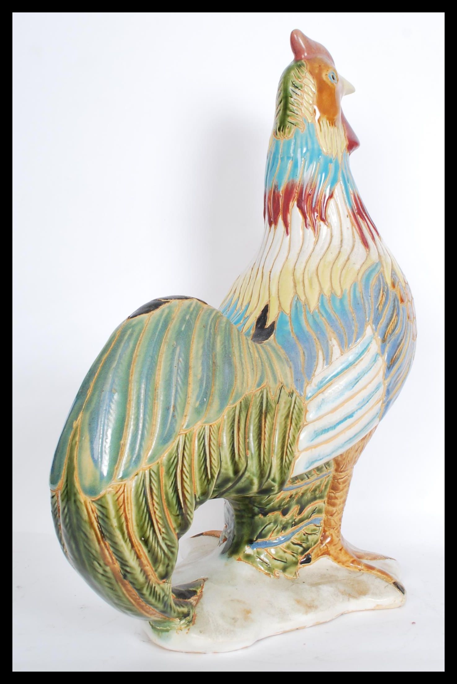 A large 20th century ceramic model of a cockerel r - Image 3 of 5