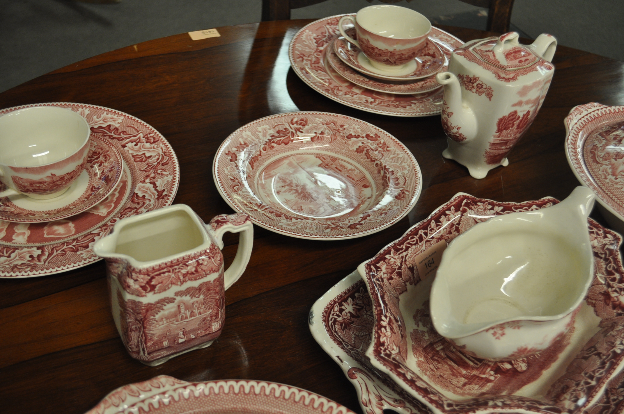 A Mason pink and white dinner service in the Vista - Image 3 of 6