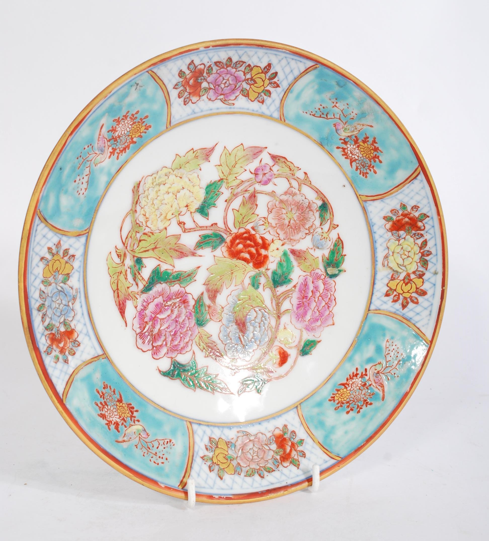 A 20th century Chinese footed dish having hand pai