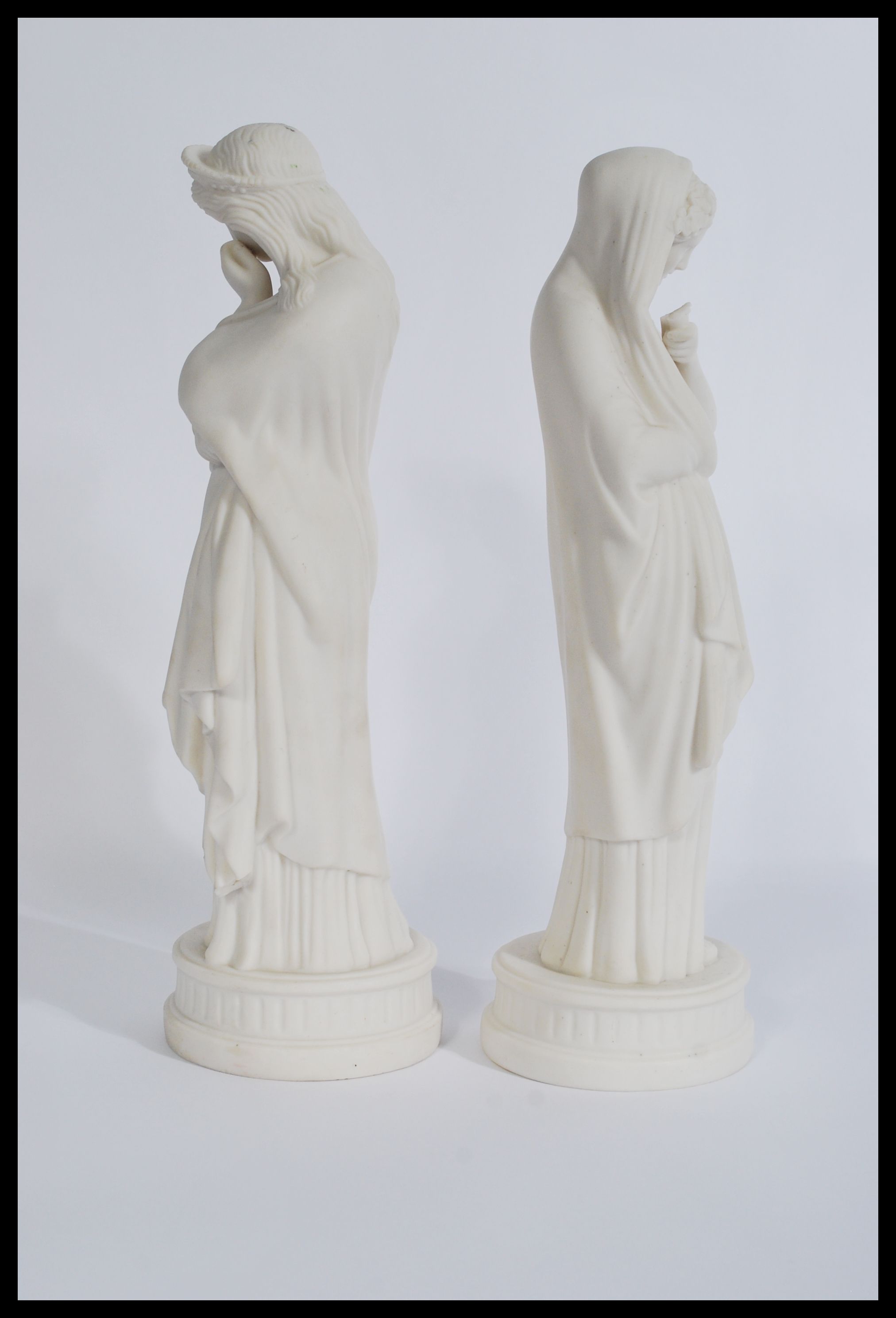 A 19th century male and female pair of parian ware - Image 4 of 5