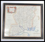 A 19th century framed and glazed hand coloured map