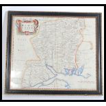 A 19th century framed and glazed hand coloured map