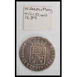 A 17th century 1689 William and Mary halfcrown / h