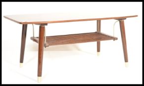 A vintage mid century coffee table with magazine r