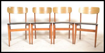 A set of four vintage retro 20th century teak wood