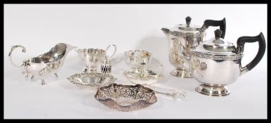 A good silver plated four piece tea service marked
