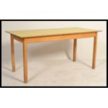 A 1950's beach wood dining table formica yellow to