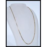 A hallmarked 9ct gold box link chain necklace havi