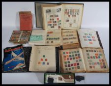 Old time stamp collection in four albums plus stoc