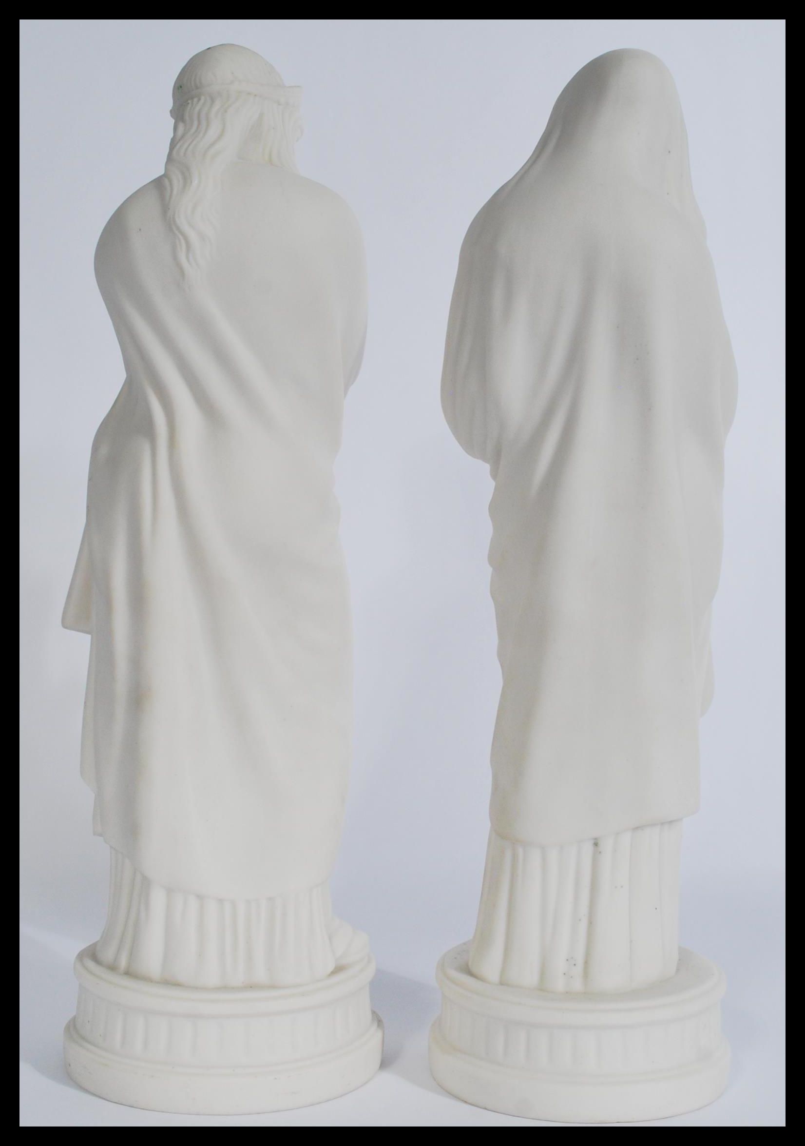 A 19th century male and female pair of parian ware - Image 3 of 5