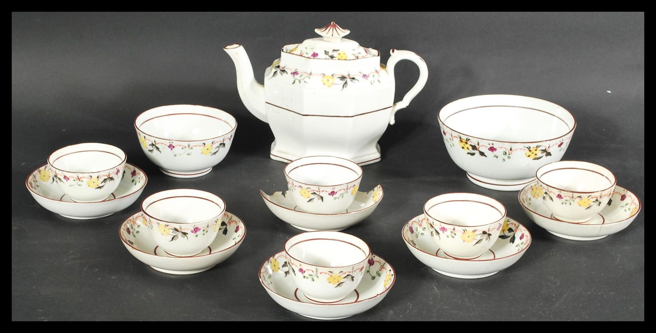 An early 19th Century tea service to include tea b - Image 2 of 7