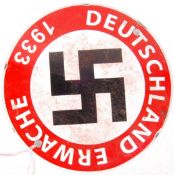 NAZI PARTY DEAUTSCHLAND ERWACHE 1933 ENAMEL SIGN REPRODUCTION