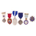 COLLECTION OF ANTIQUE SILVER MASONIC MEDALS - WWI INTEREST