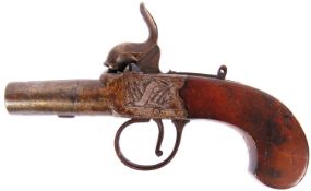 ANTIQUE 18TH CENTURY PERCUSSION CAP PISTOL - LONDON