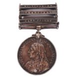 RARE VICTORIAN BOER WAR QUEEN'S SOUTH AFRICA MEDAL & CLASPS