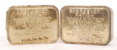 RARE WWII SECOND WORLD WAR UNOPENED EMERGENCY RATION TINS