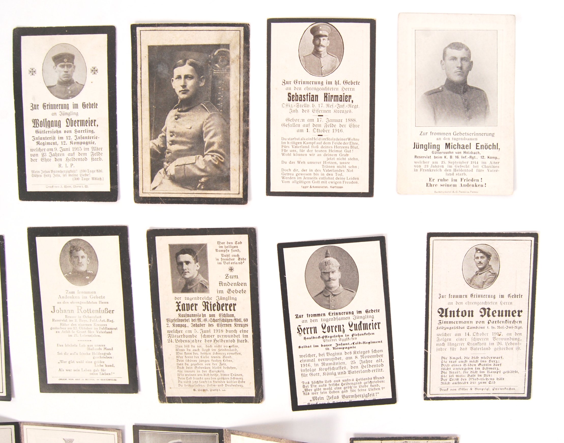 WWI FIRST WORLD WAR GERMAN DEATH / MEMORIAL CARDS - Image 4 of 5