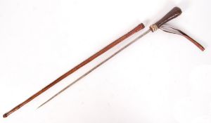 19TH CENTURY AFRICAN TRIBAL SWORD STICK / CLUB