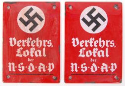WWII SECOND WORLD WAR NAZI PARTY N.S.D.A.P ENAMEL SIGNS