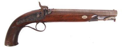 ANTIQUE 19TH CENTURY THOMSON OF EDINBURGH PERCUSSION PISTOL