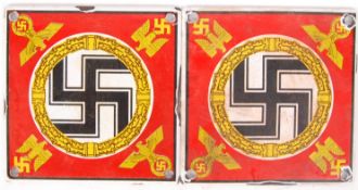 WWII GERMAN ADOLF HITLER'S PERSONAL STANDARD ENAMEL SIGNS