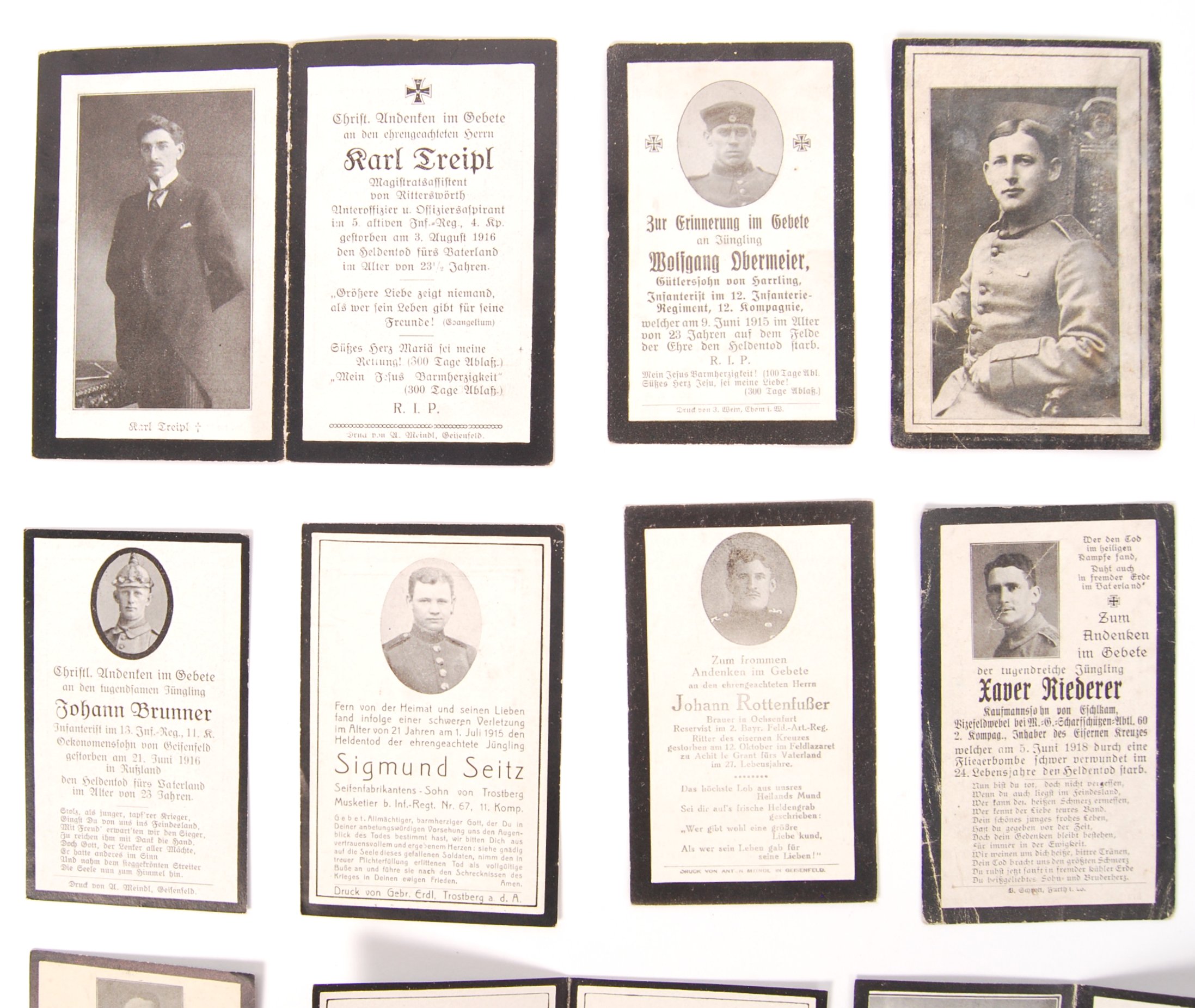 WWI FIRST WORLD WAR GERMAN DEATH / MEMORIAL CARDS - Image 2 of 5