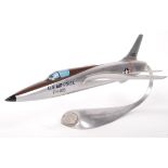ALUMINIUM SCALE MODEL OF A 40105/FH-105 US AIR FORCE JET