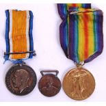 WWI FIRST WORLD WAR MEDAL PAIR WITH LORD ROBERTS TRIBUTE MEDAL