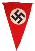 ORIGINAL WWII SECOND WORLD WAR NAZI CAR PENNANT / FLAG