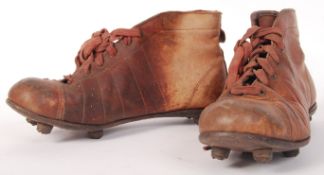 EARLY 20TH CENTURY LEATHER FOOTBALL BOOTS