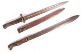 TWO WWI FIRST WORLD WAR RIFLE BAYONETS