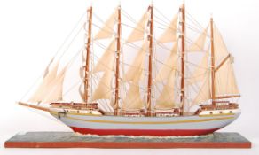 ANTIQUE STYLE WOODEN SCRATCH BUILT MODEL TALL SAILING SHIP