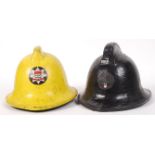 TWO 20TH CENTURY FIREMAN'S / FIRE FIGHTING UNIFORM HELMETS