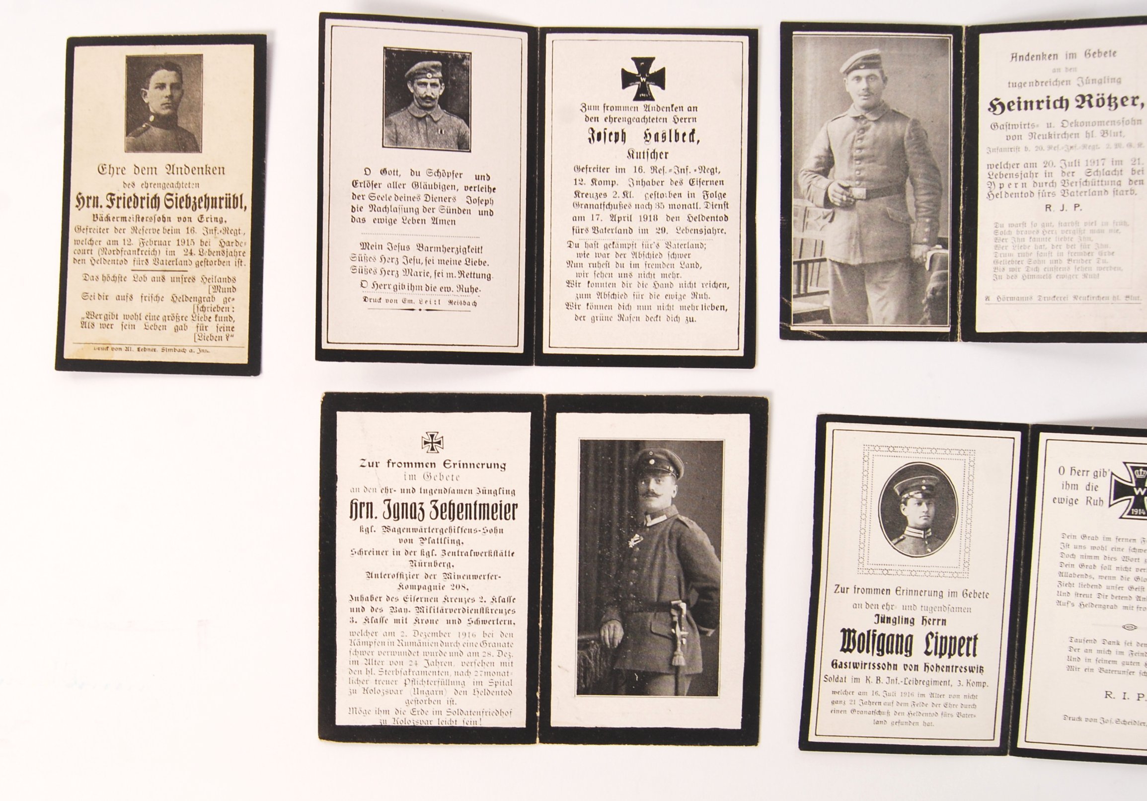 WWI FIRST WORLD WAR GERMAN DEATH / MEMORIAL CARDS - Image 5 of 5